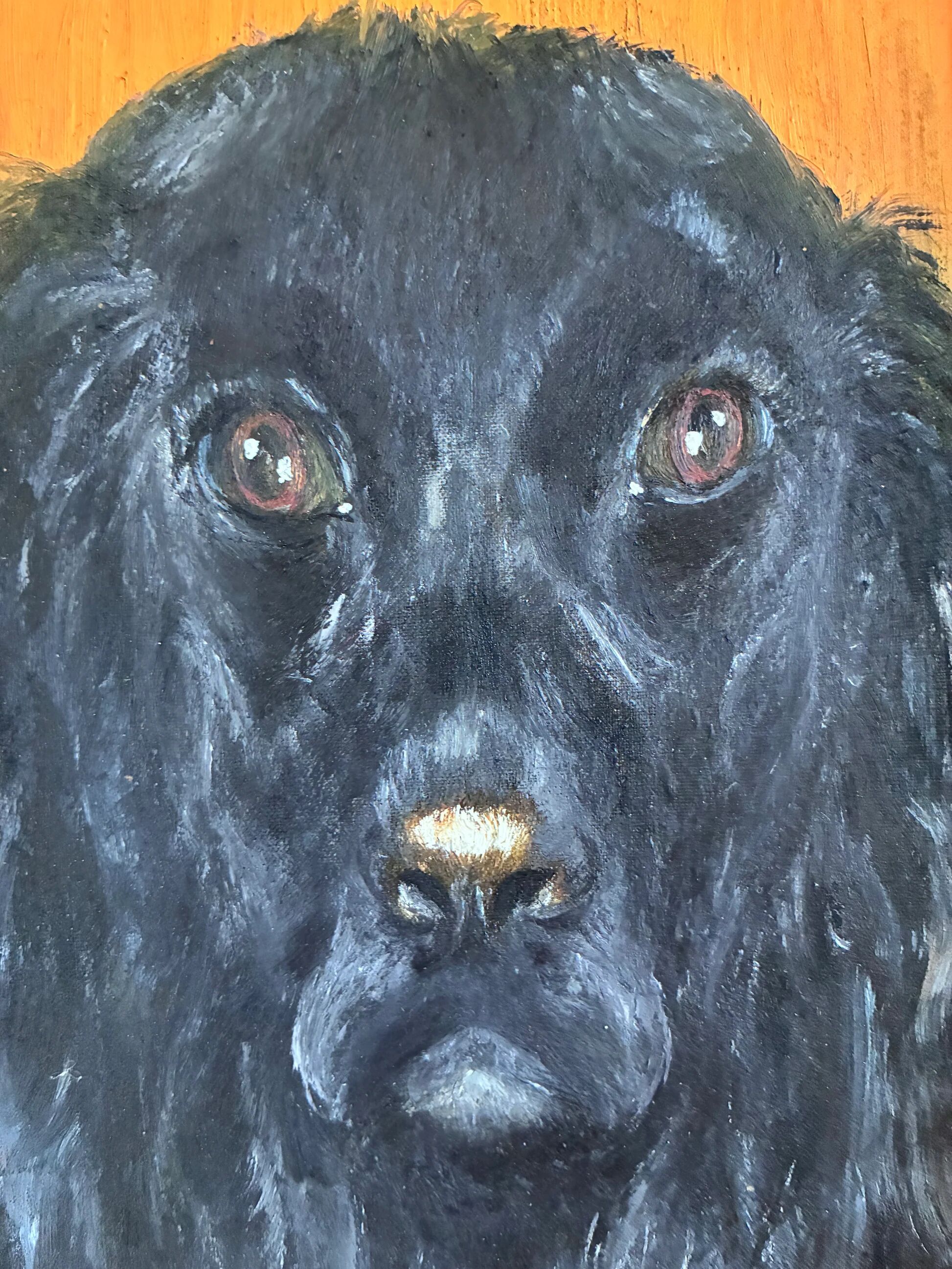 Vintage original dog portrait oil paintings set