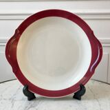 Cake dish / pie Badonviller burgundy 50s