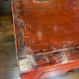 Low cabinet in red lacquered elm