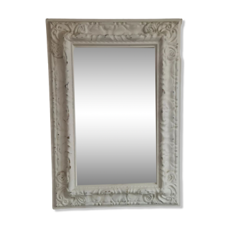 Miroir blanc rectangulaire XXeme  51x73cm