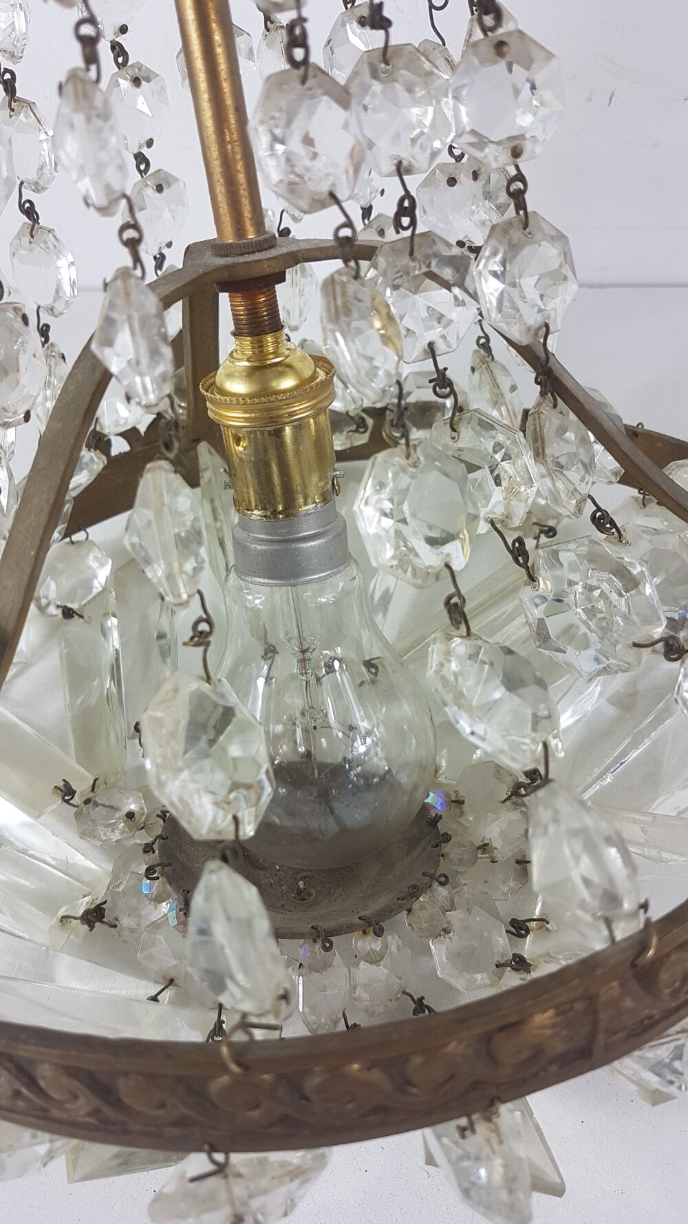 Lustre montgolfière à pampilles