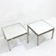 Mid-Century Modern Pair of Side Tables, Metal and Glass, Italy, 1970s
