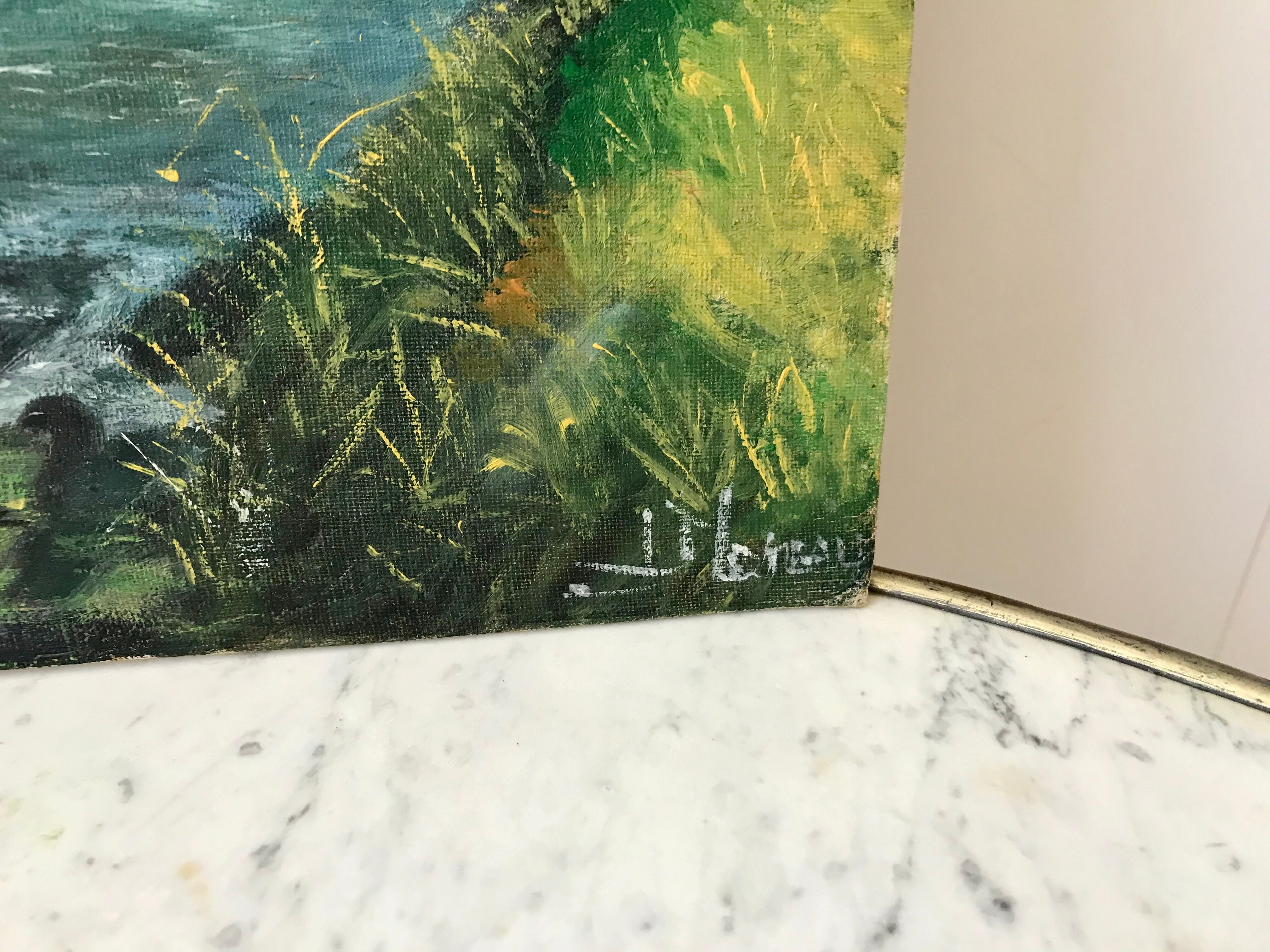 Old waterfall table signed