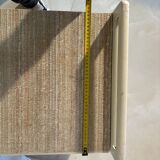 Vintage upholstered chest, white lacquered wooden structure, 1960s-70s