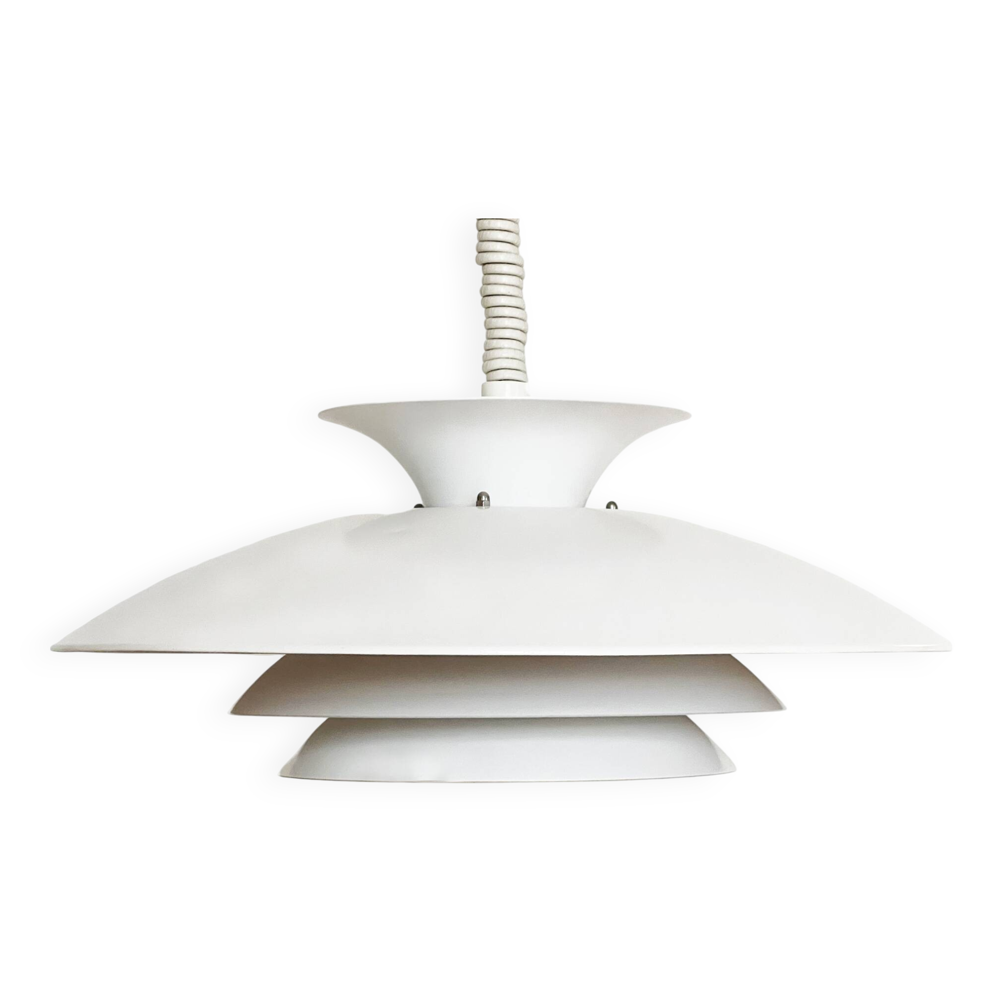 Large layered pendant light by Frandsen lighting. Denmark 1970s