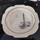 Series of 12 dessert plates and its cake tray Gien Paris Monuments