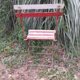 Wooden garden chair metal structure