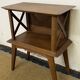 Bedside table with lattices, vintage compass legs