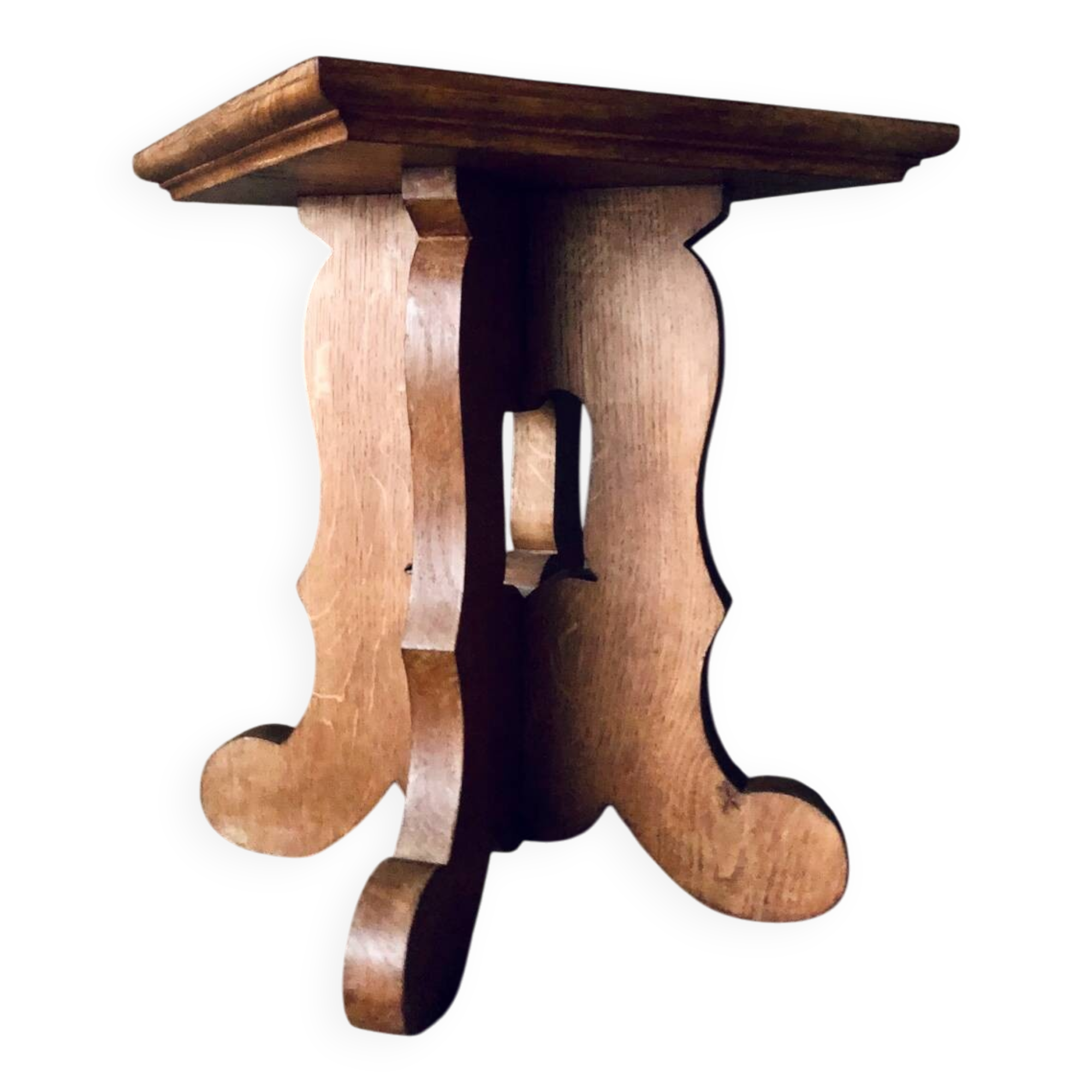 Brutalist oak side table
