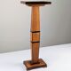 Art Deco pedestal column in wood with geometric marquetry, France, 1920s