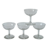 Lot de 4 coupes à champagne en cristal facetté 1930