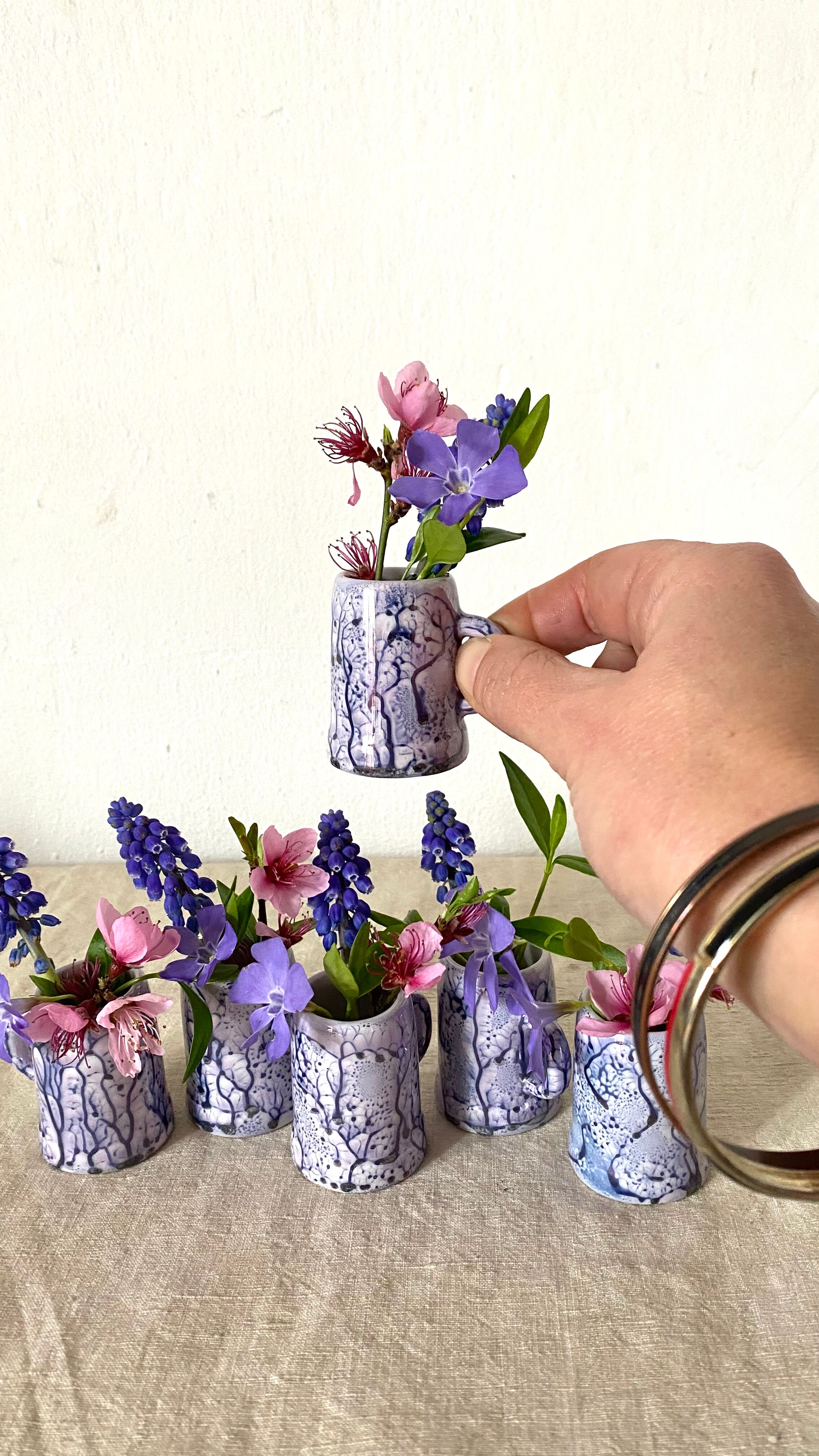 Marbled ceramic mugs