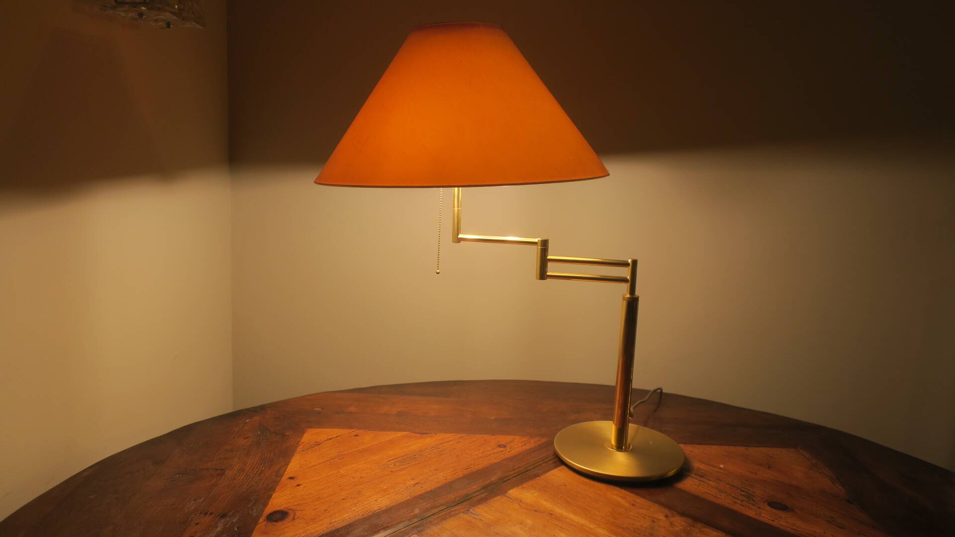 Relux Milano multi-adjustable brass table lamp, Italy 1970s