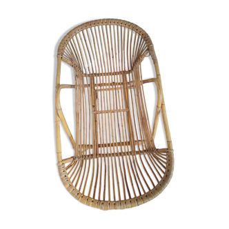 Magnificent vintage rattan cradle