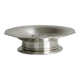 Antique shell butter dish in shiny silver metal