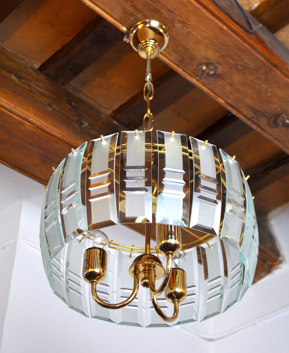 Blue Veca chandelier in Murano glass Italy 1970