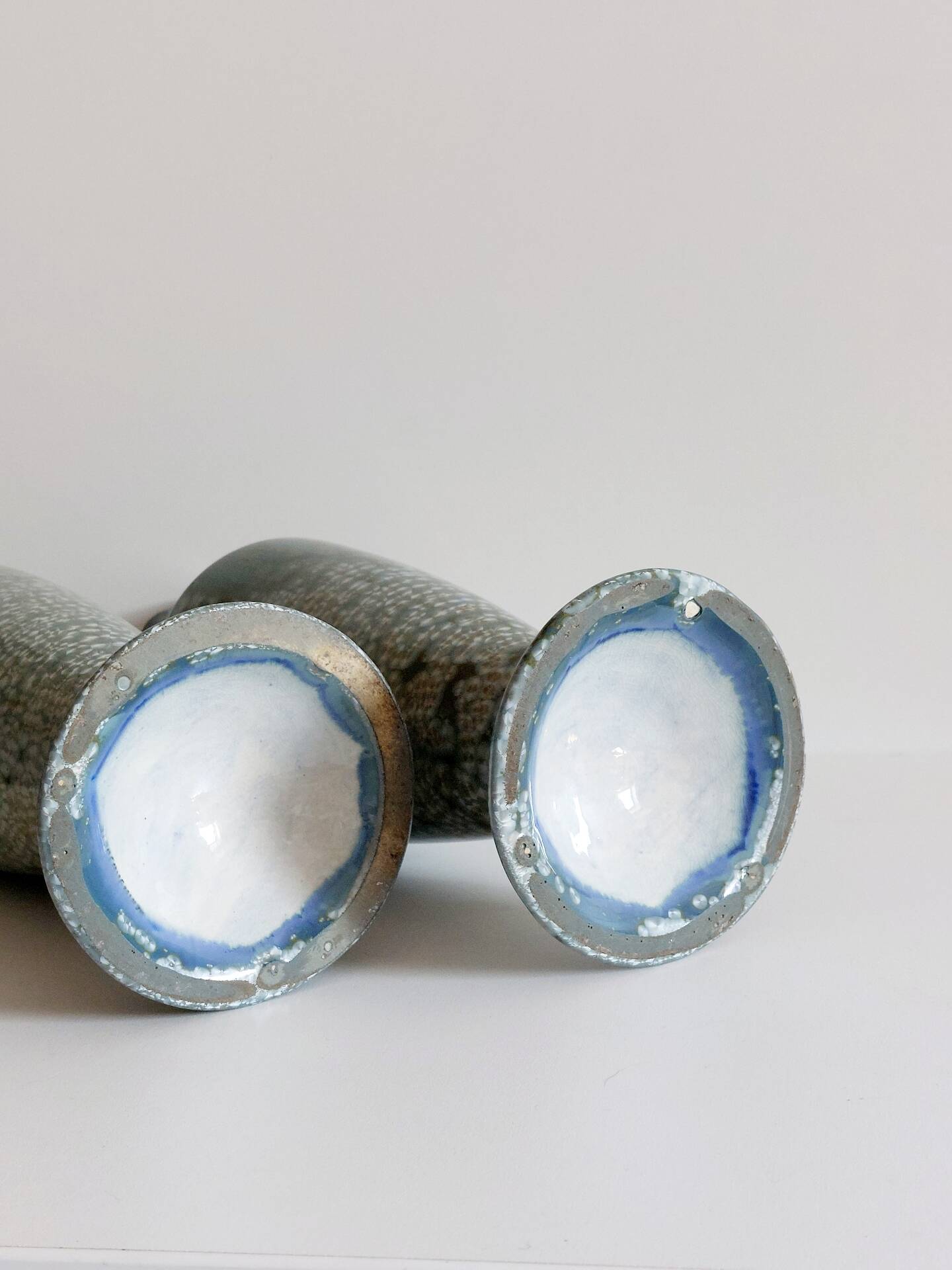 Pair of Sarreguemines vases with crystal glazes