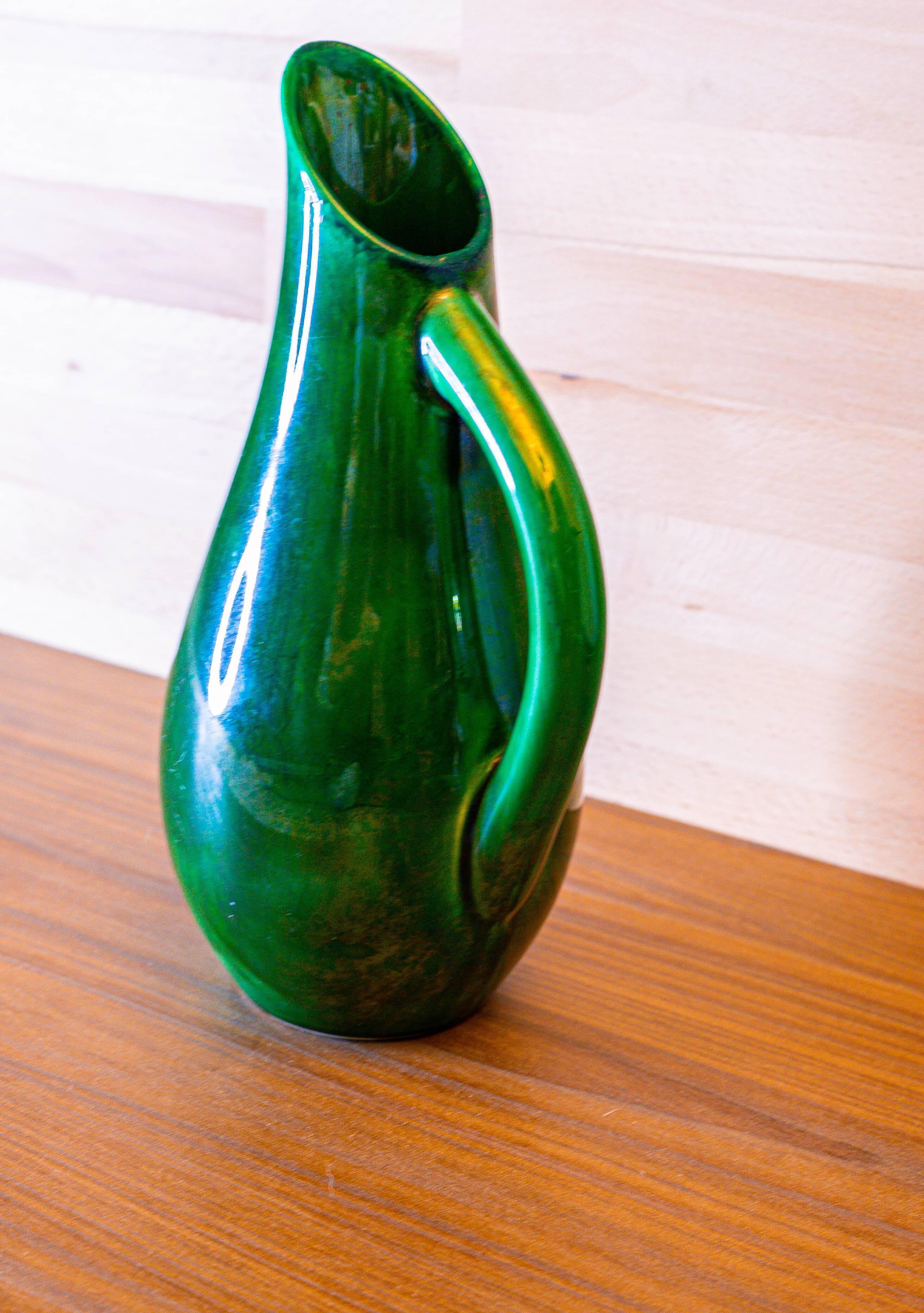 Green ceramic chest signed FG 70's