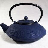 Japanese teapot in blue cast iron