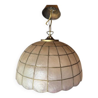 Suspension en nacre et laiton vintage