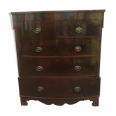 Victorian mahogany veneer chest of drawers with four rows of drawers
