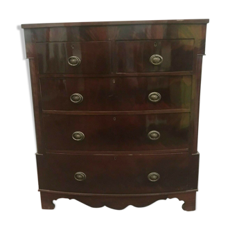 Victorian mahogany veneer dresser has four rows of drawers