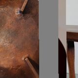 Vintage wooden brutalist milk stool