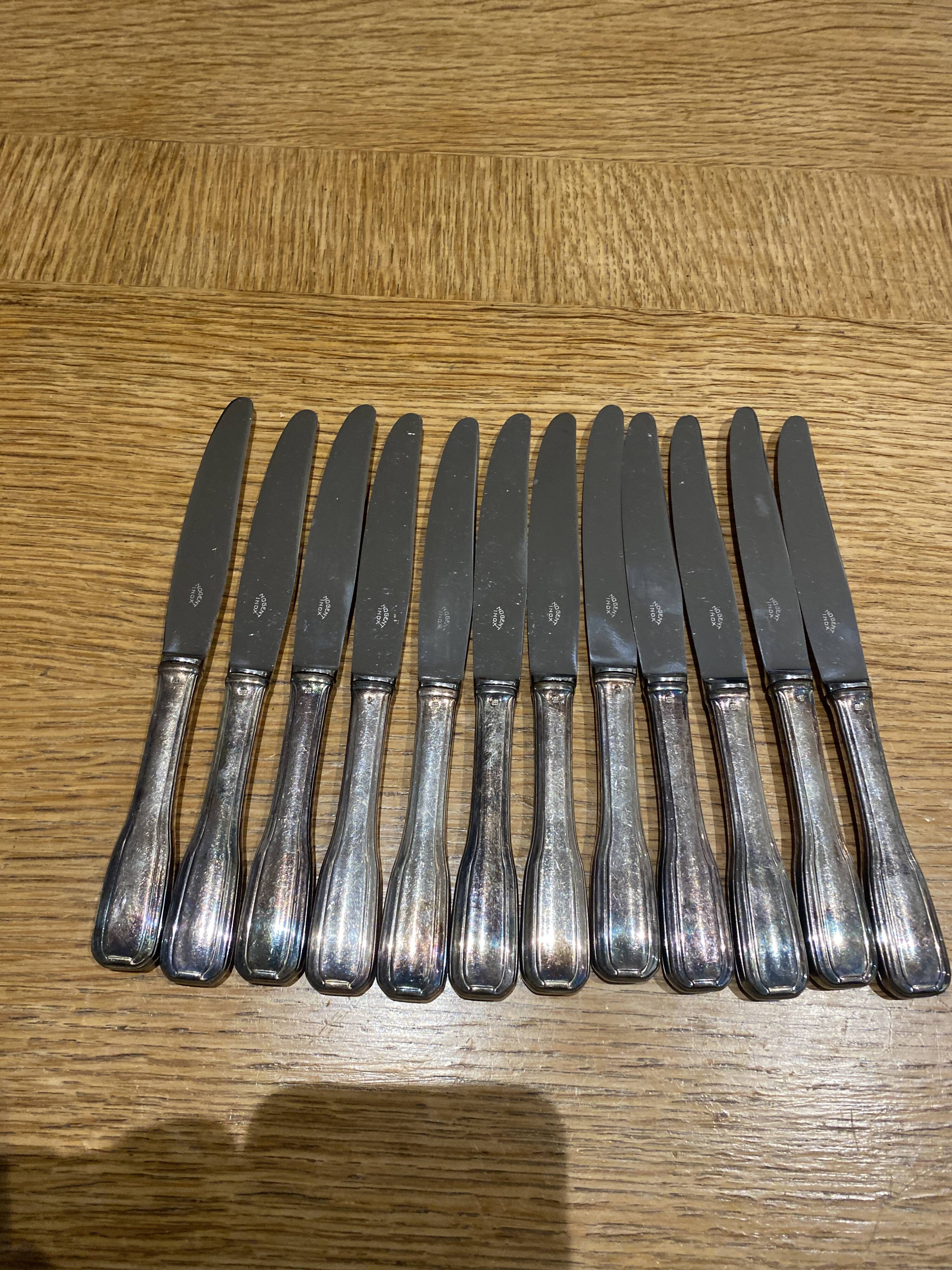 12 silver-plated dessert or cheese knives