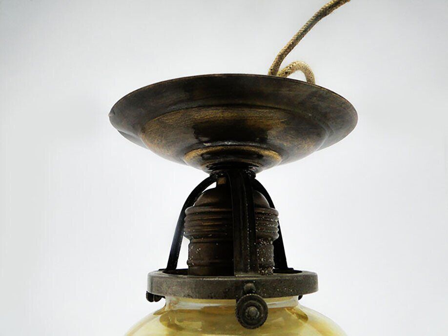 Early 20th century glass pendant lamp