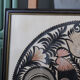 Decorative frame with roosters – vintage Polish découpage