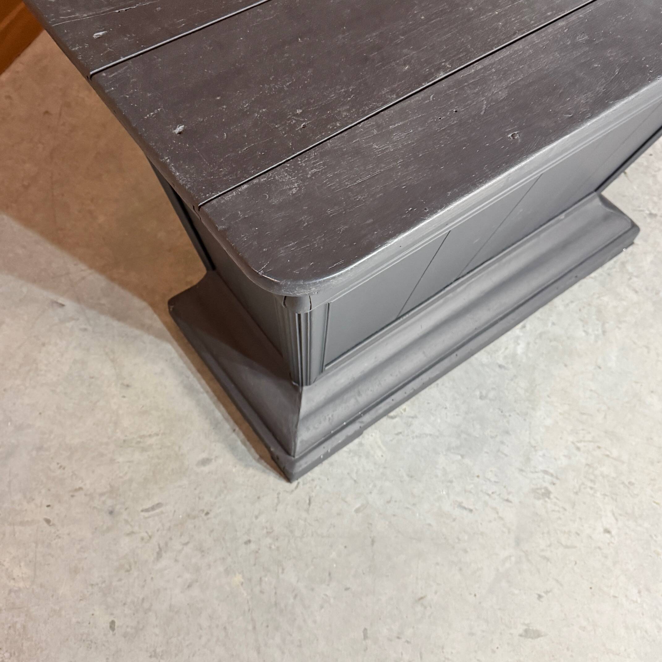 Antique wooden counter, black patina