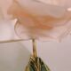 Pair of bronze swan and pink tulip wall lights in glass paste