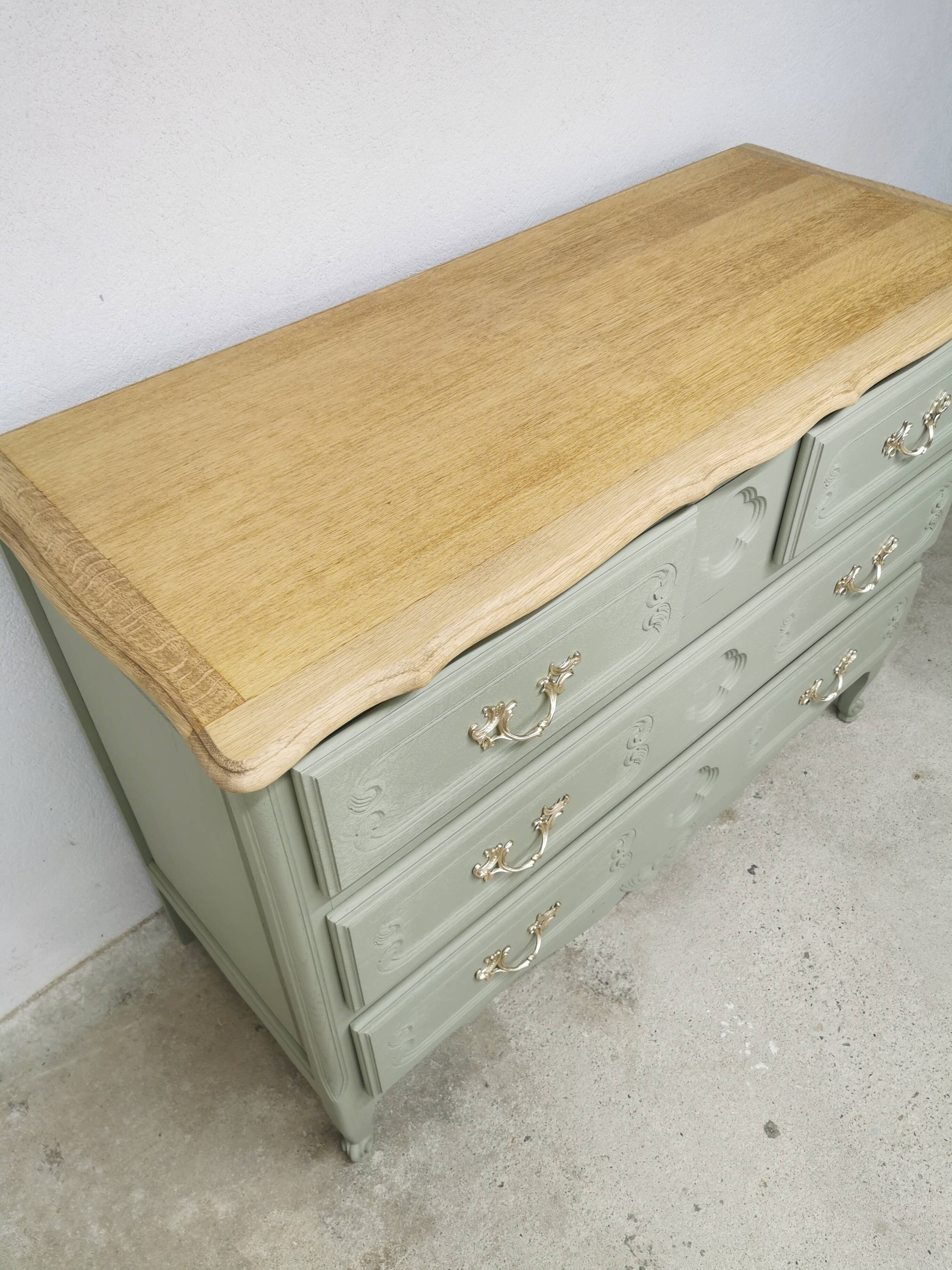 Commode vintage en chêne relookée - Livraison partout en France