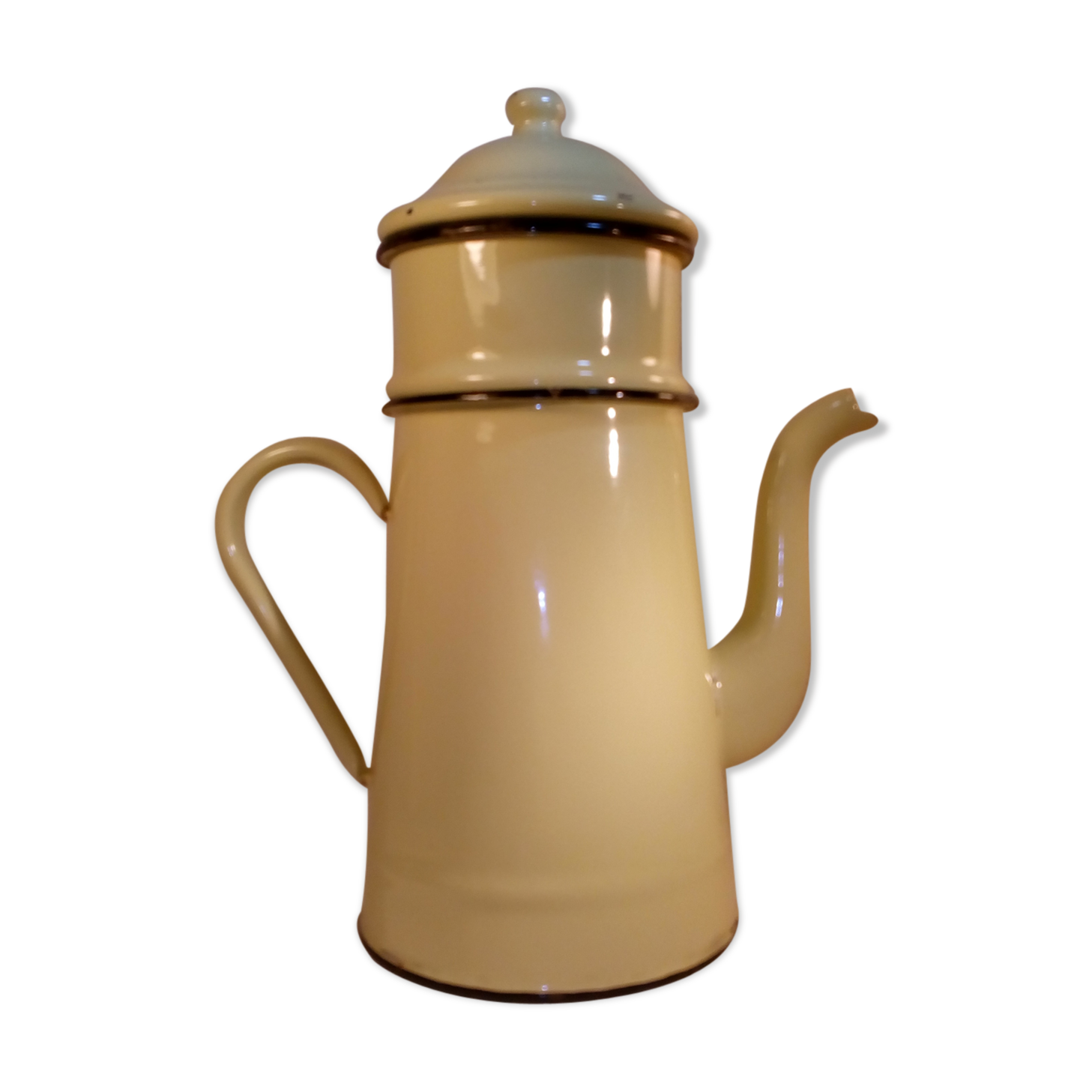 Yellow enamel coffee maker