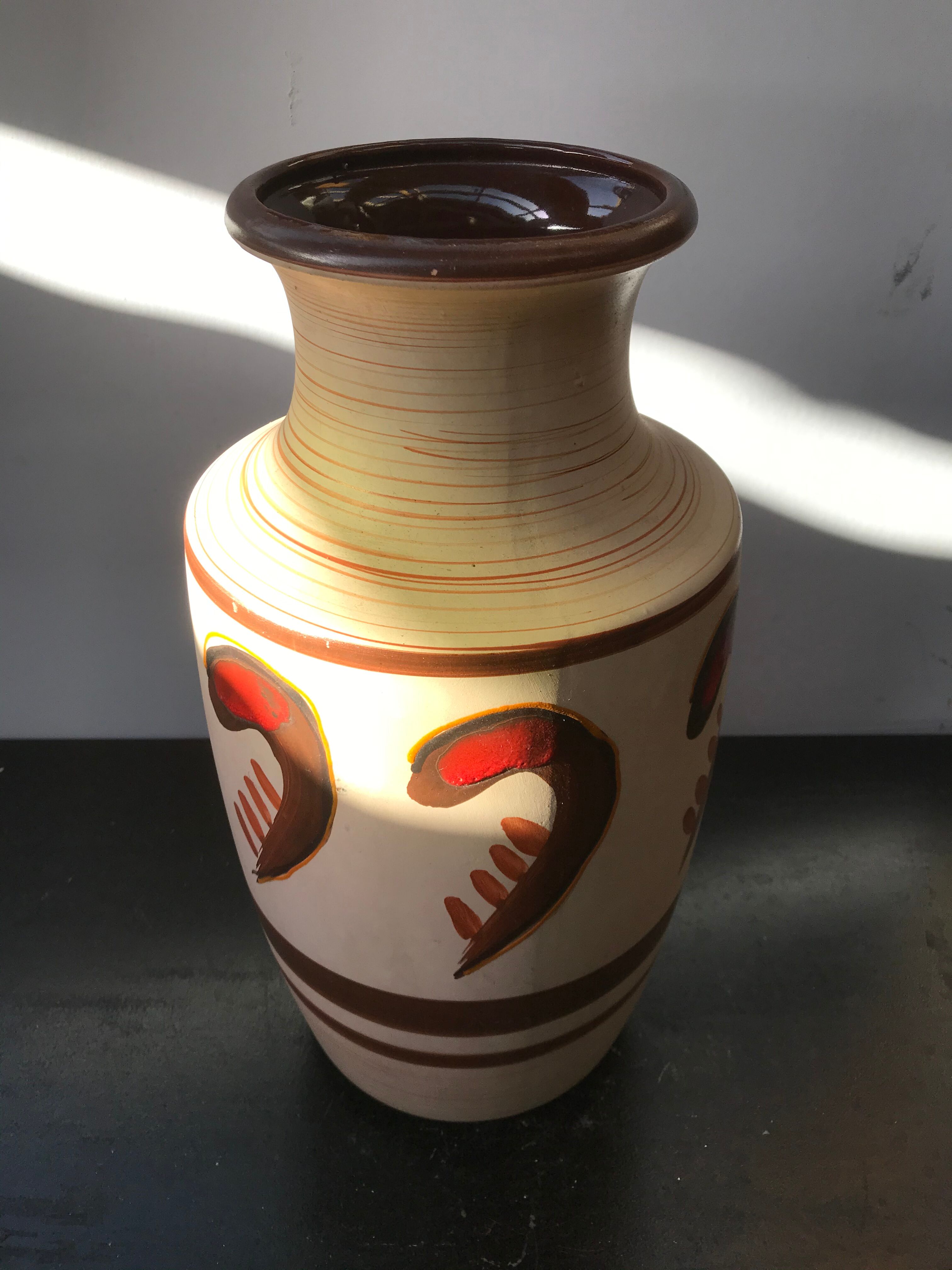 Former Vase Grand Ceramics Beige - Painting Germany 70s Vintage