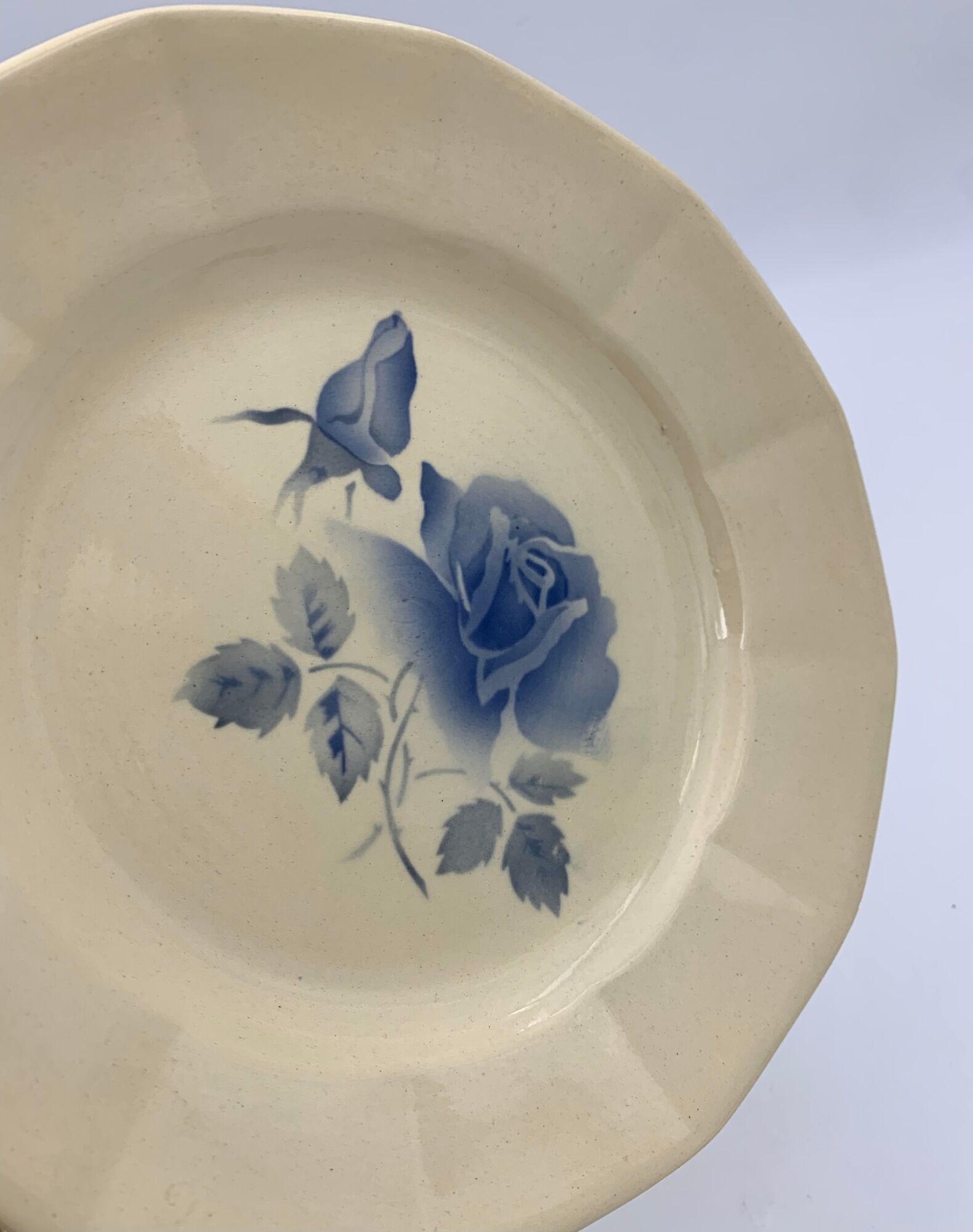 8 assiettes à dessert vintage faïence terre de fer Digoin, années 1940