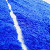 Majorelle blue rug handmade in Morocco _ pure organic wool rug