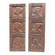 Pair of carved African wall panels in wood – vintage tribal art