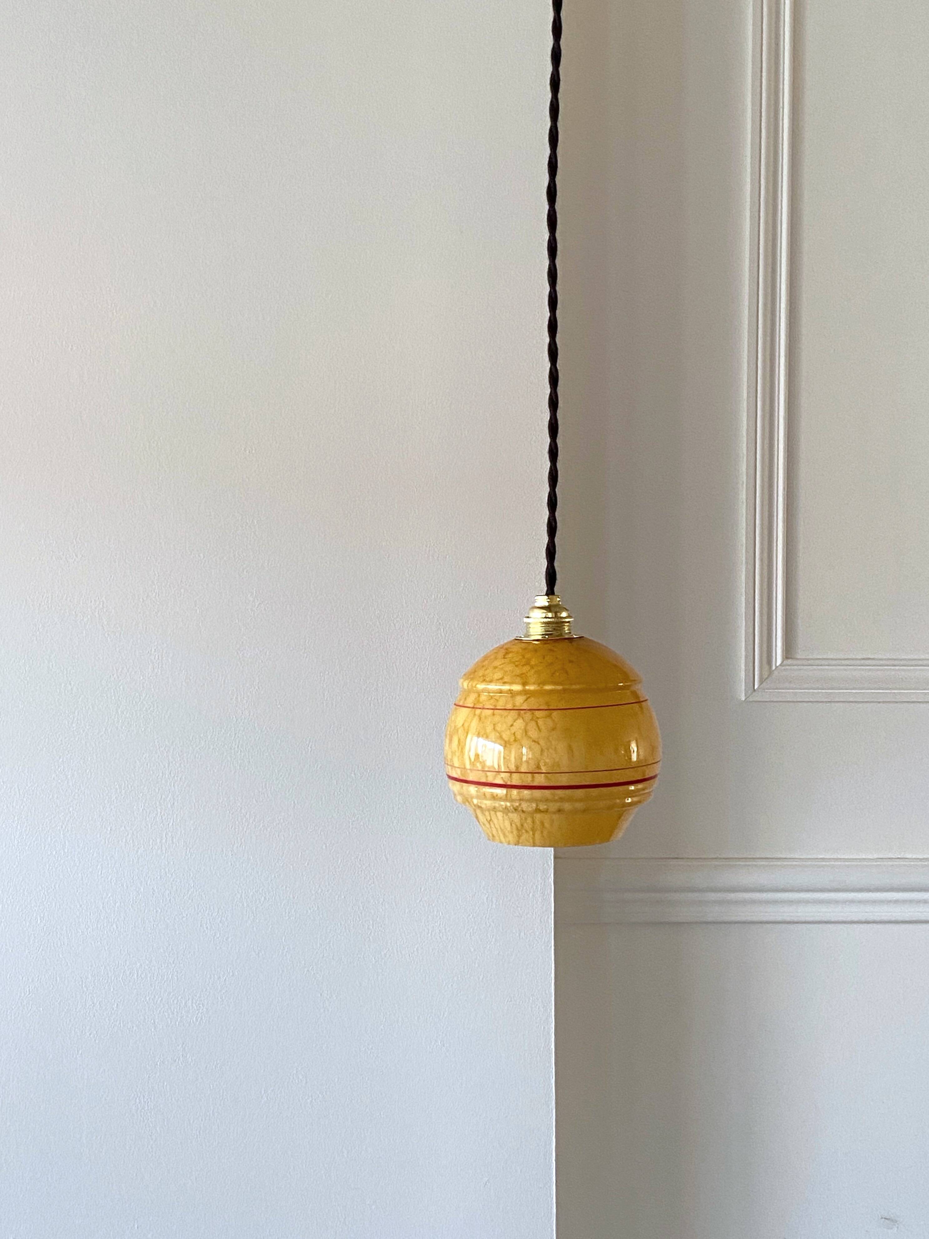 Art Deco pendant lamp in Clichy glass