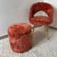 Chaise et pouf moumoute années 70