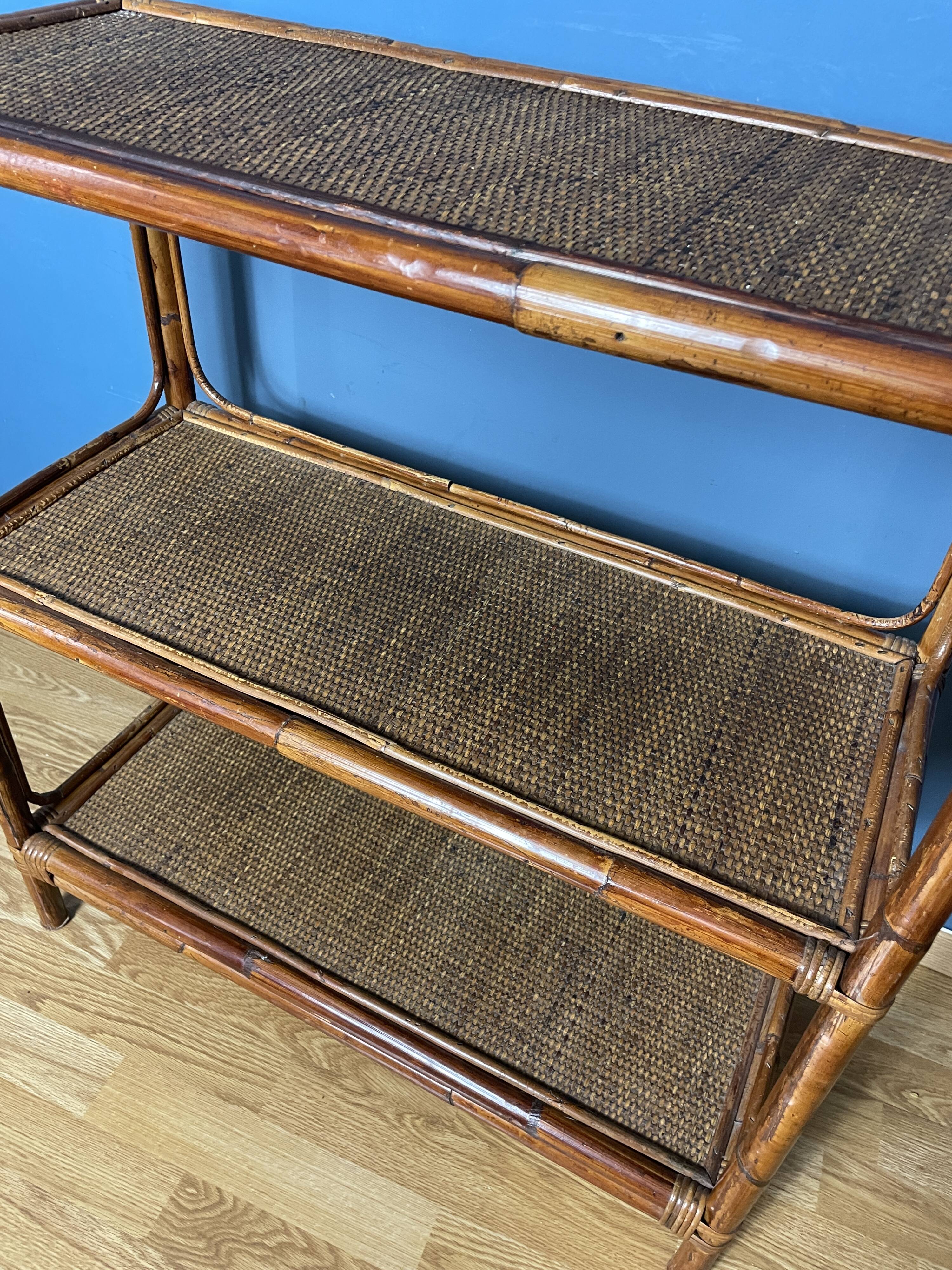 Vintage natural rattan shelf