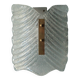 Fischer Leuchten vintage wall light, thick glass and brass wall sconce.