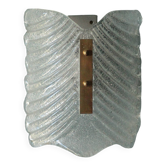 Fischer Leuchten vintage wall light, thick glass and brass wall sconce.