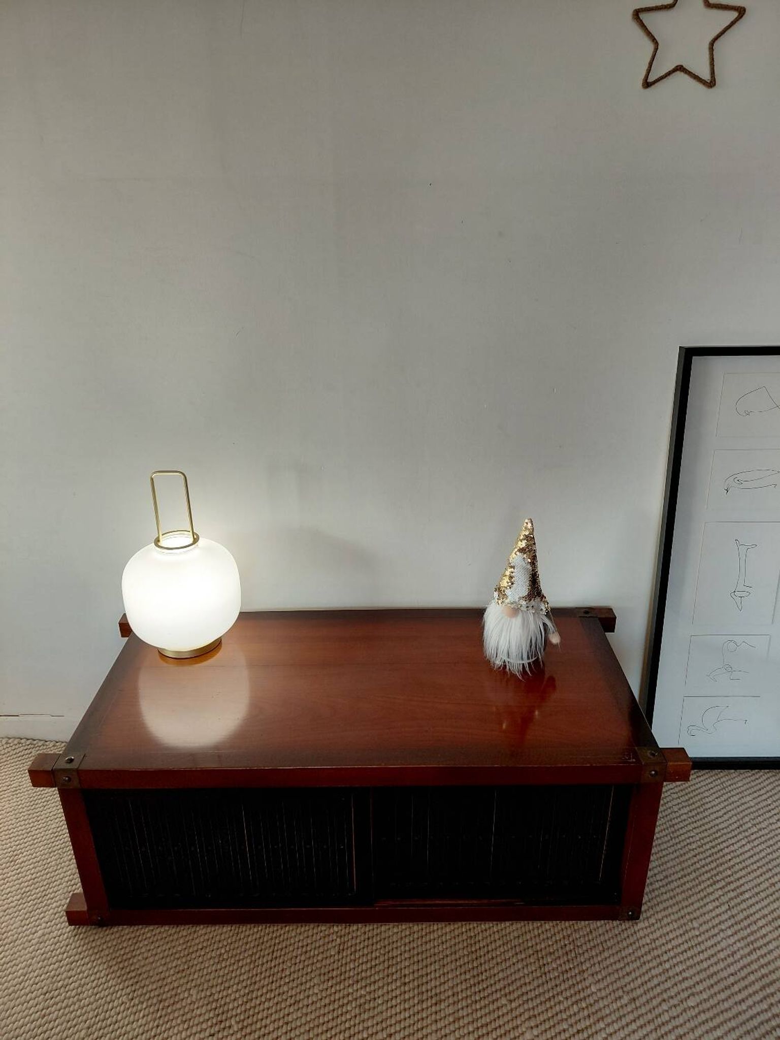 Buffet, meuble TV en bois Roche Bobois, style japandi