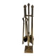 Neoclassical Fire Set in Bronze and Brass Finely Chiseled