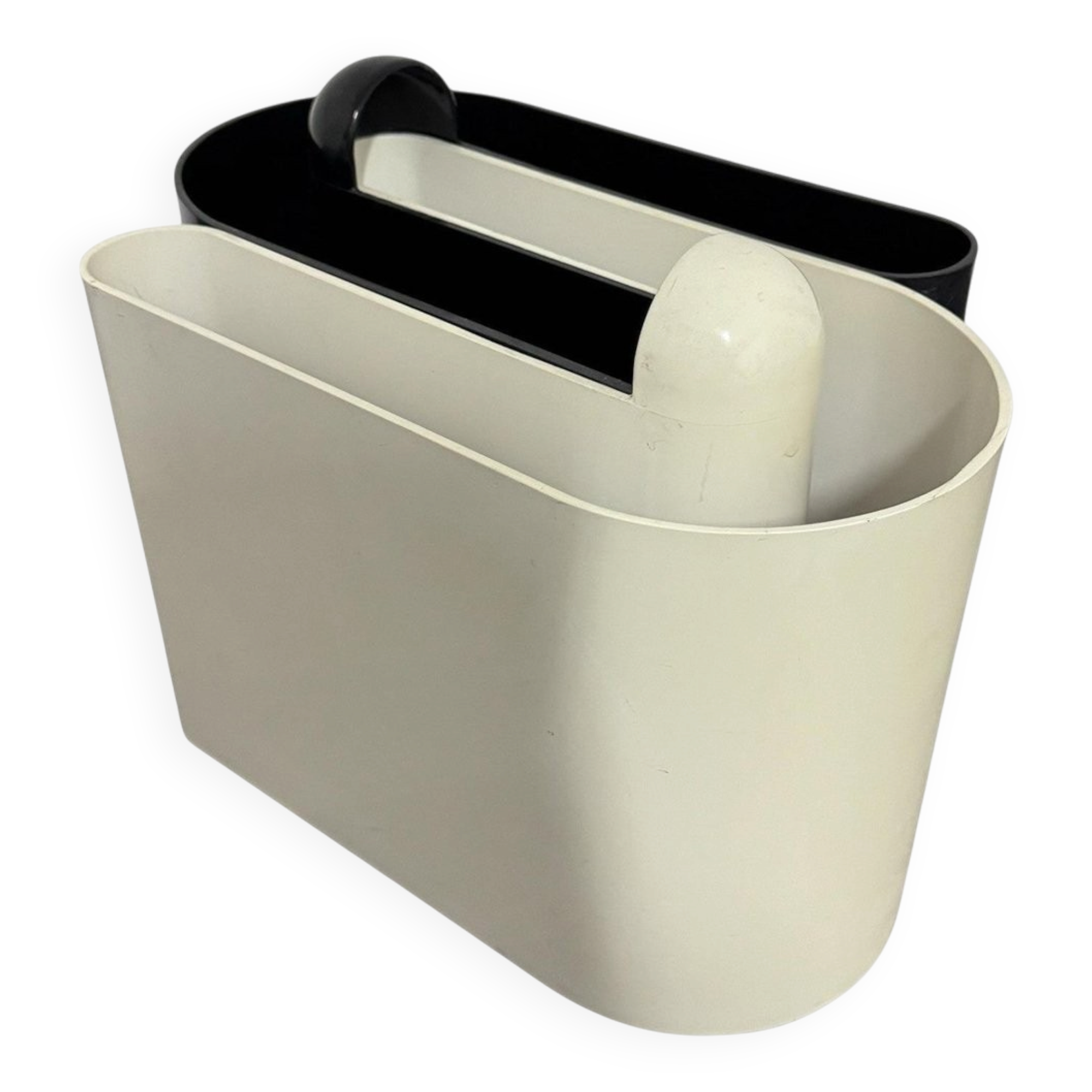 White and Black Magazine Rack by Rodolfo Bonetto for Bilumen, 1960s