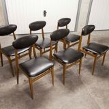 6 Teak chairs with oval back