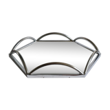 English Art Deco chrome and mirror Lazy Susan revolving server