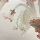 Large Pink Blossom Venetian Glass Chandelier 1960’s