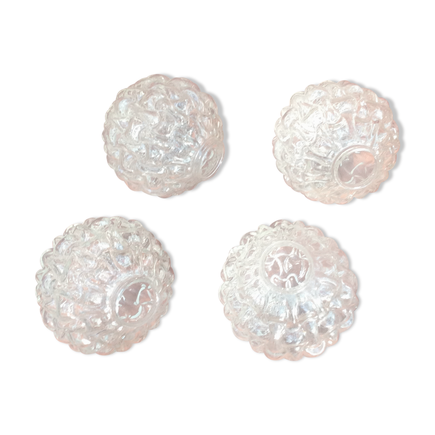 Lot 4 globe tulips in pressed glasses